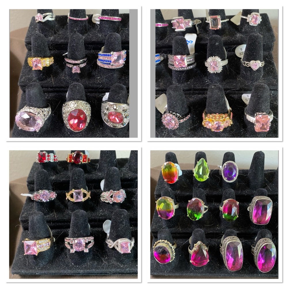 Red / Pink / Purple Rings Sizes 7-8 - Picture 6 of 8